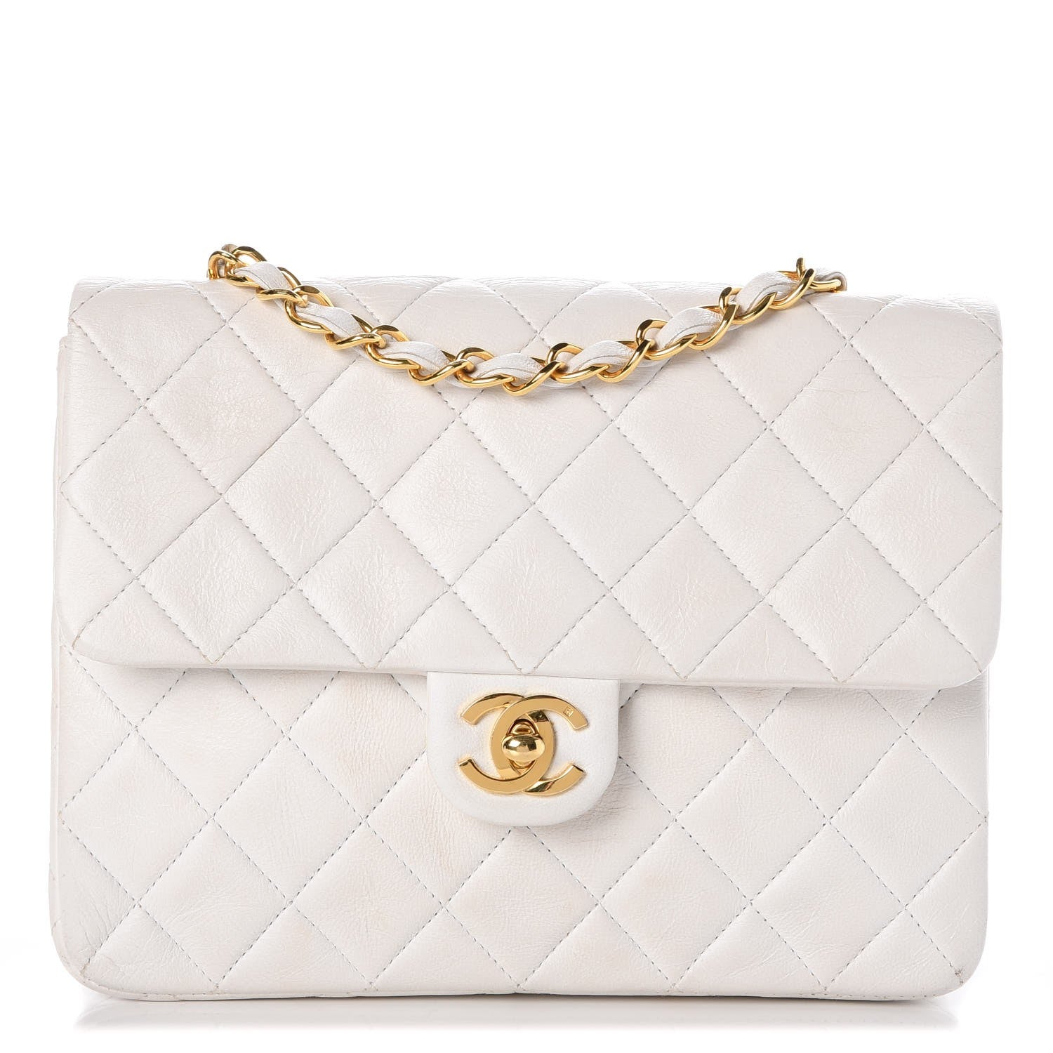 Chanel Lambskin Quilted Mini Square Flap White 1 of 13