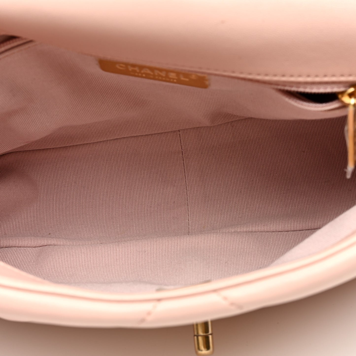 Goatskin Quilted Medium Chanel 19 Flap Light Pink