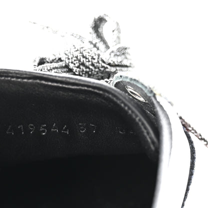 Gucci Glitter Fabric Studded Web Womens Sneakers 37 Silver 7 of 9