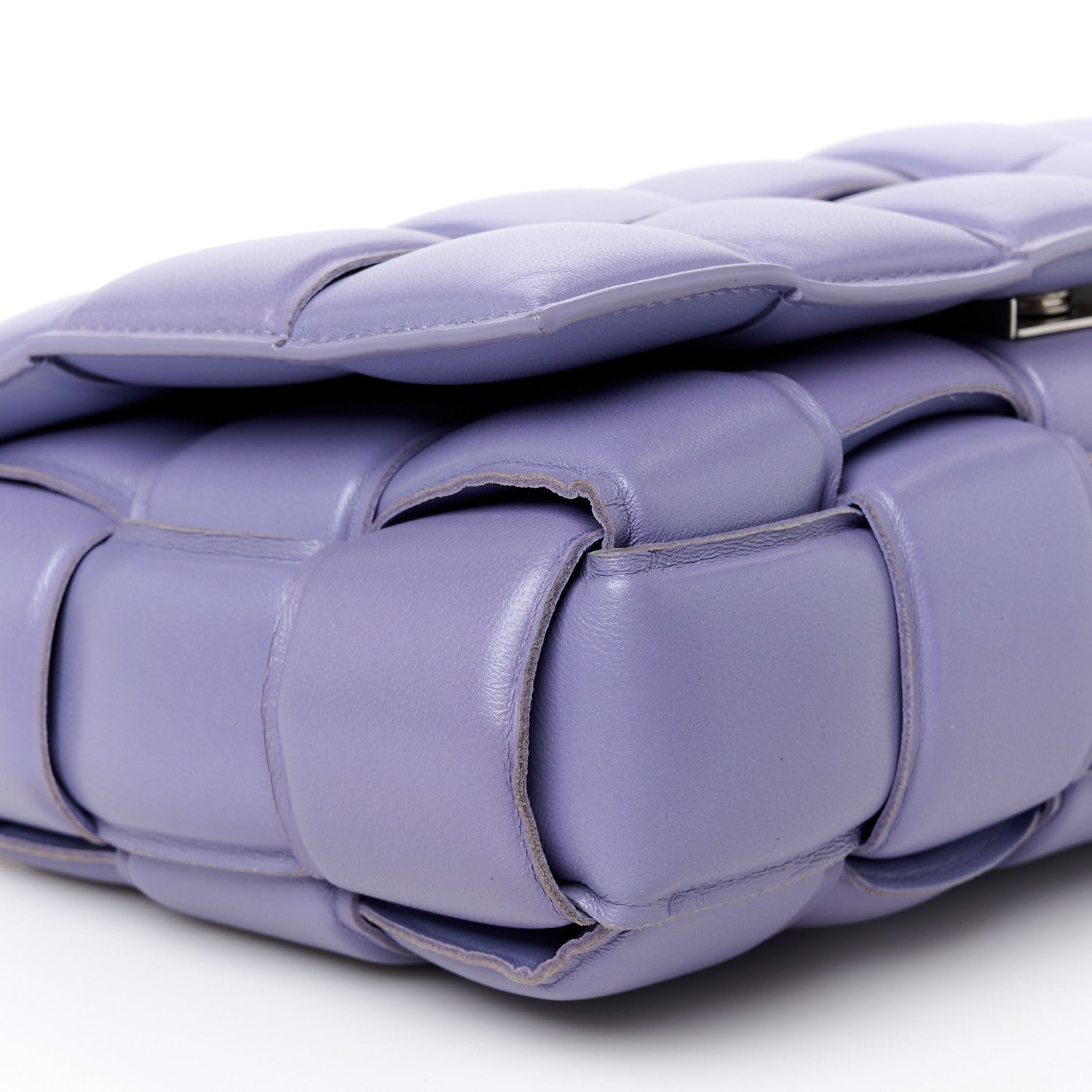 Bottega Veneta Lambskin Maxi Intreccio Padded Chain Cassette Crossbody Bag Lavender 10 of 11