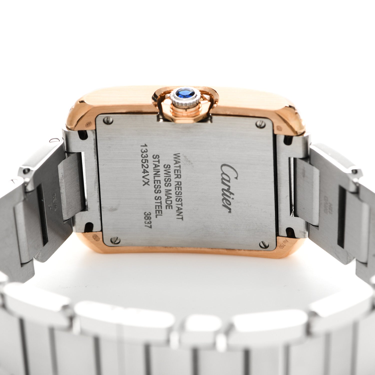 Cartier Stainless Steel 18K Pink Gold Diamond 27mm Tank Anglaise Quartz Watch 4 of 4