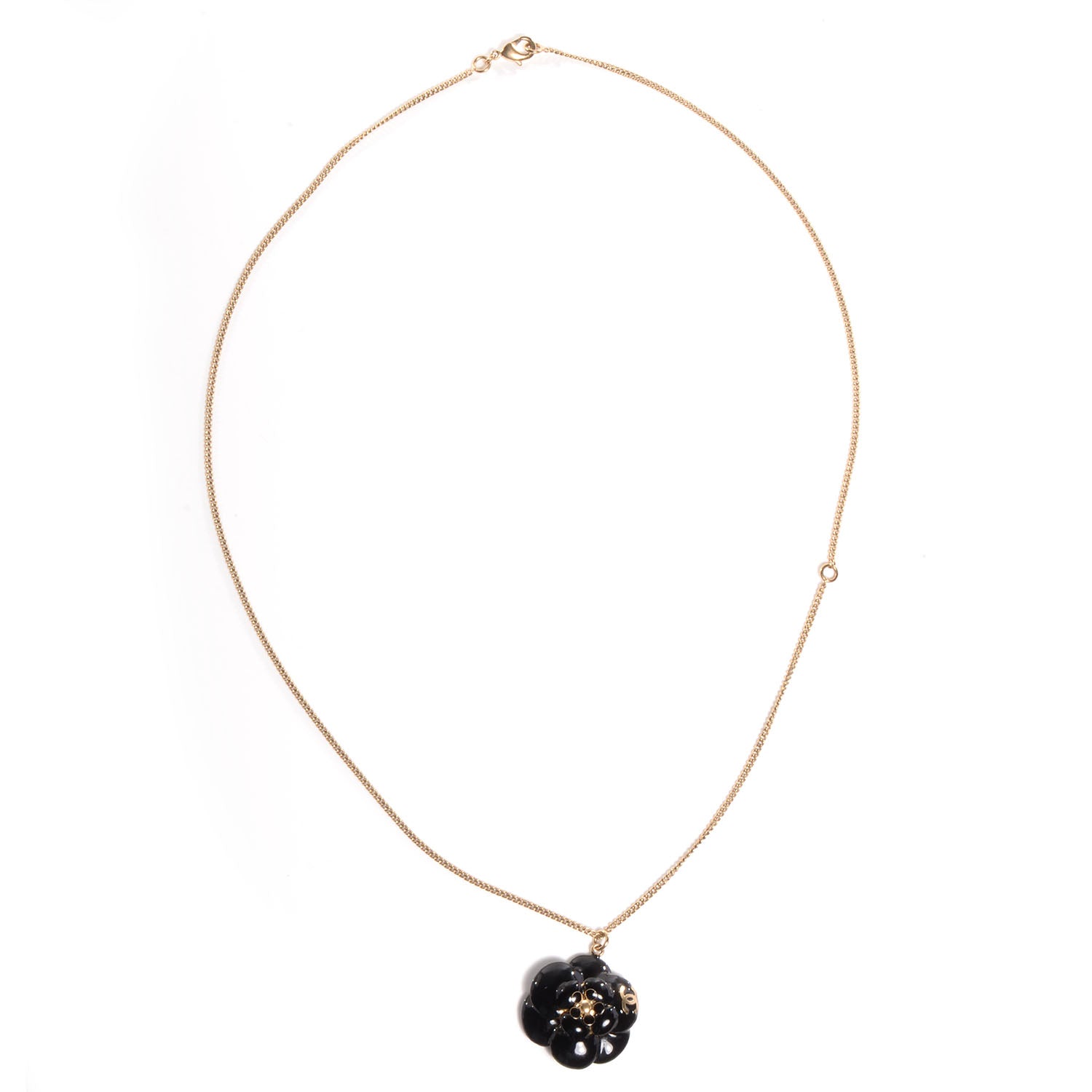 Chanel Enamel Camellia Necklace Black 5 of 6