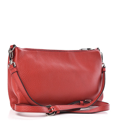 Prada Vitello Daino Zippered Shoulder Bag Rosso 3 of 10