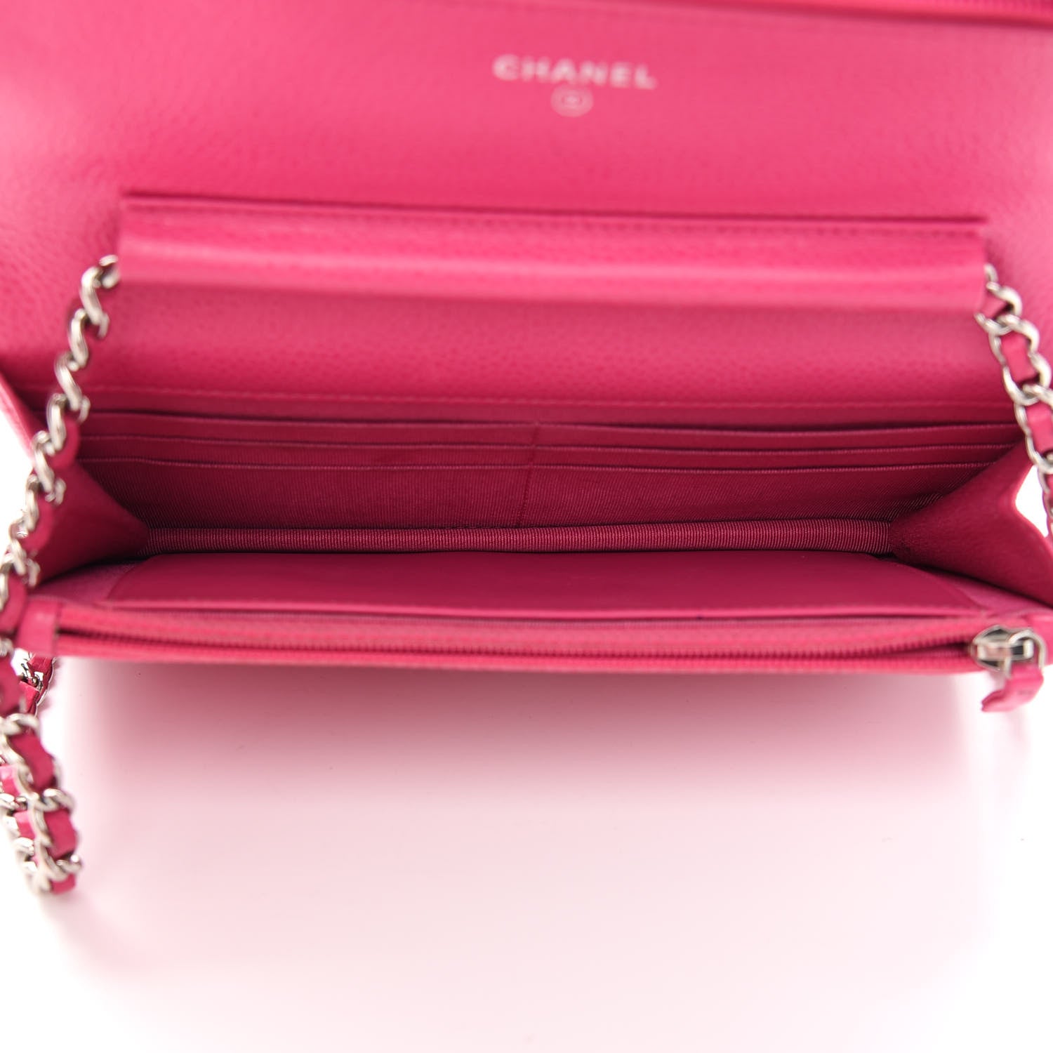 Chanel Caviar Quilted Wallet On Chain WOC Fuchsia 5 of 11