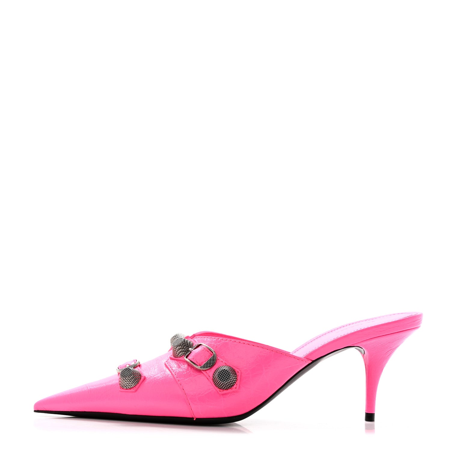 Balenciaga Agneau Arena Cagole 70mm Mules 38 Fluo Pink 1 of 8