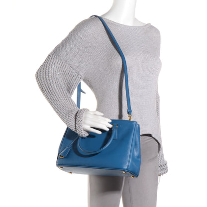 Prada Saffiano Lux Small Double Zip Tote Cobalto 2 of 10