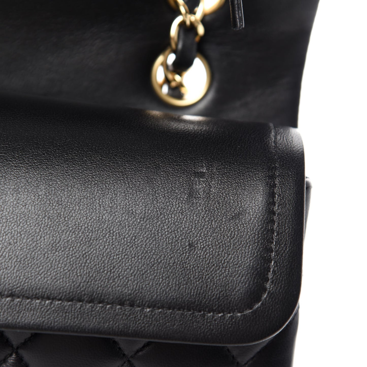 Lambskin Quilted Medium Double Flap Black