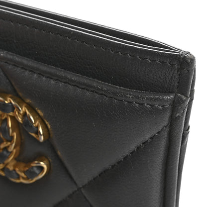 Chanel Lambskin Quilted Chanel 19 Card Holder Grey 9 of 16