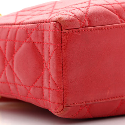 Christian Dior Lambskin Cannage Mini Lady Dior Red 9 of 18