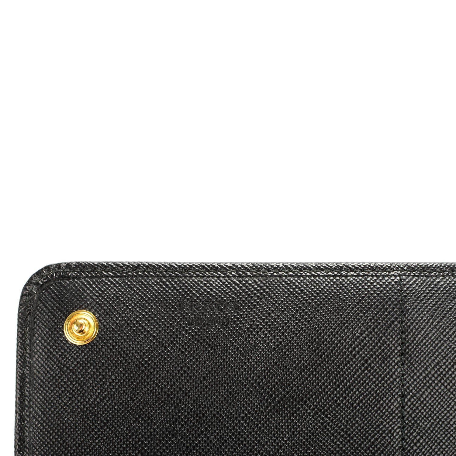 Prada Saffiano Metal Continental Flap Wallet Nero Black 6 of 8
