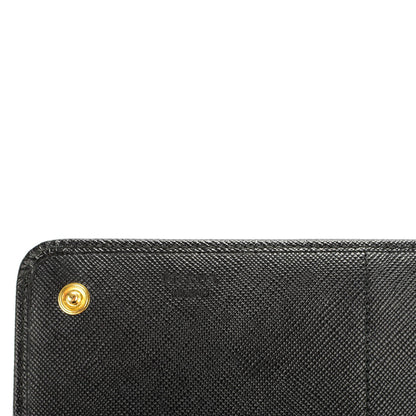 Prada Saffiano Metal Continental Flap Wallet Nero Black 6 of 8
