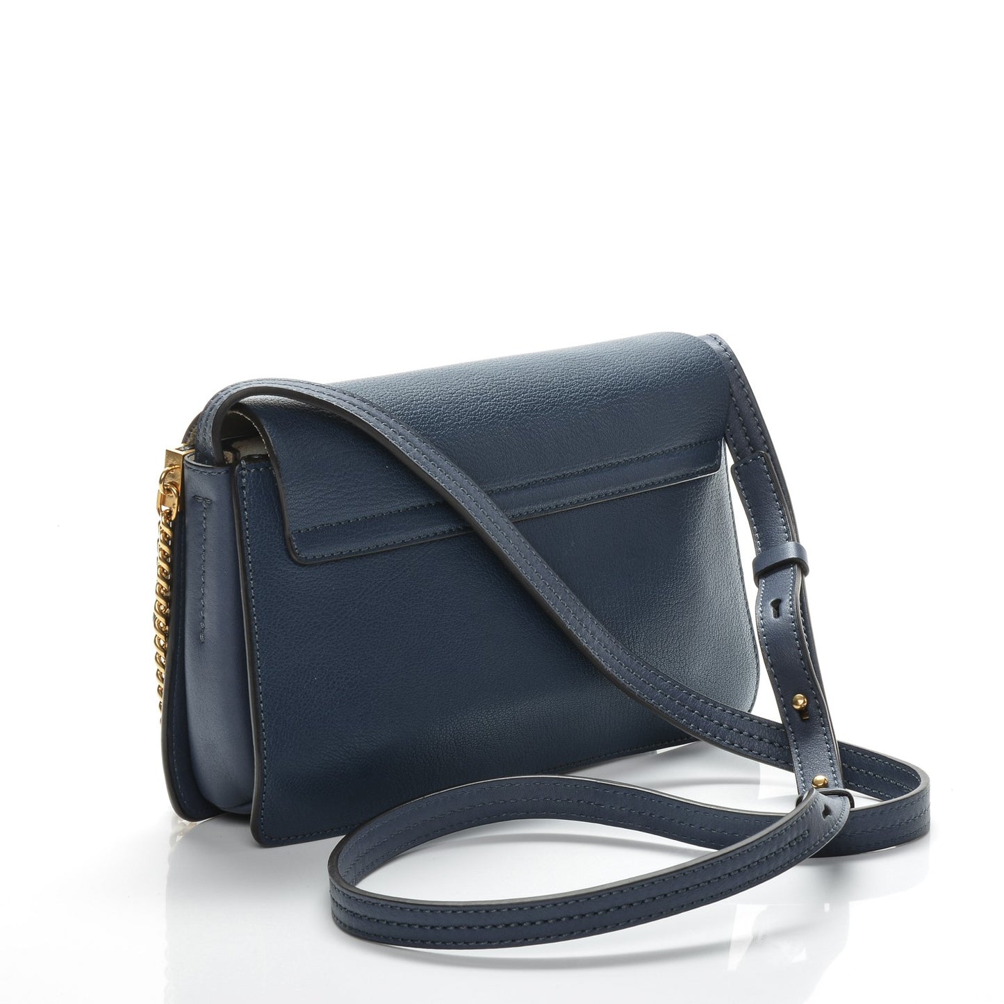 Calfskin Small Faye Shoulder Bag Denim Blue