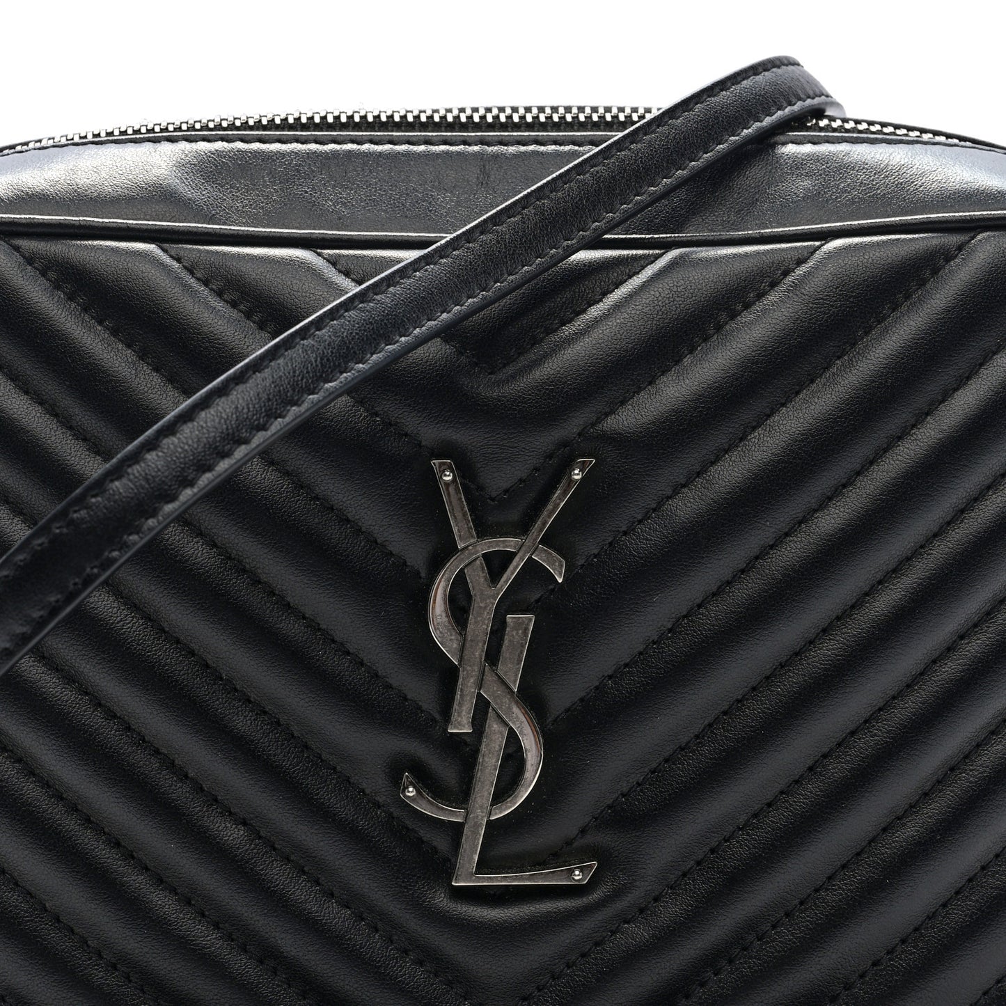 Calfskin Matelasse Monogram Lou Camera Bag Black