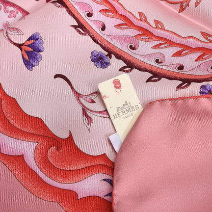 Hermes Silk De Tout Coeur Scarf 90 Vieux Rose Rose Pale Violine 7 of 7