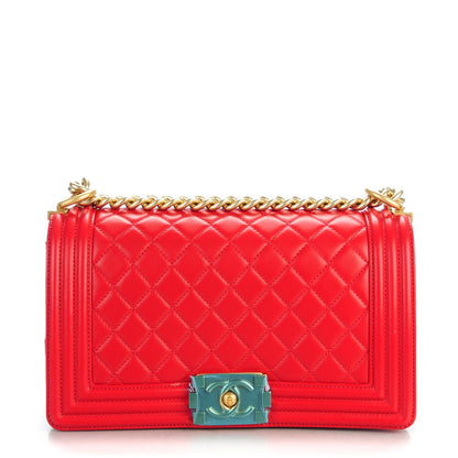 Chanel Lambskin Quilted Medium Boy Flap Red 1 of 10