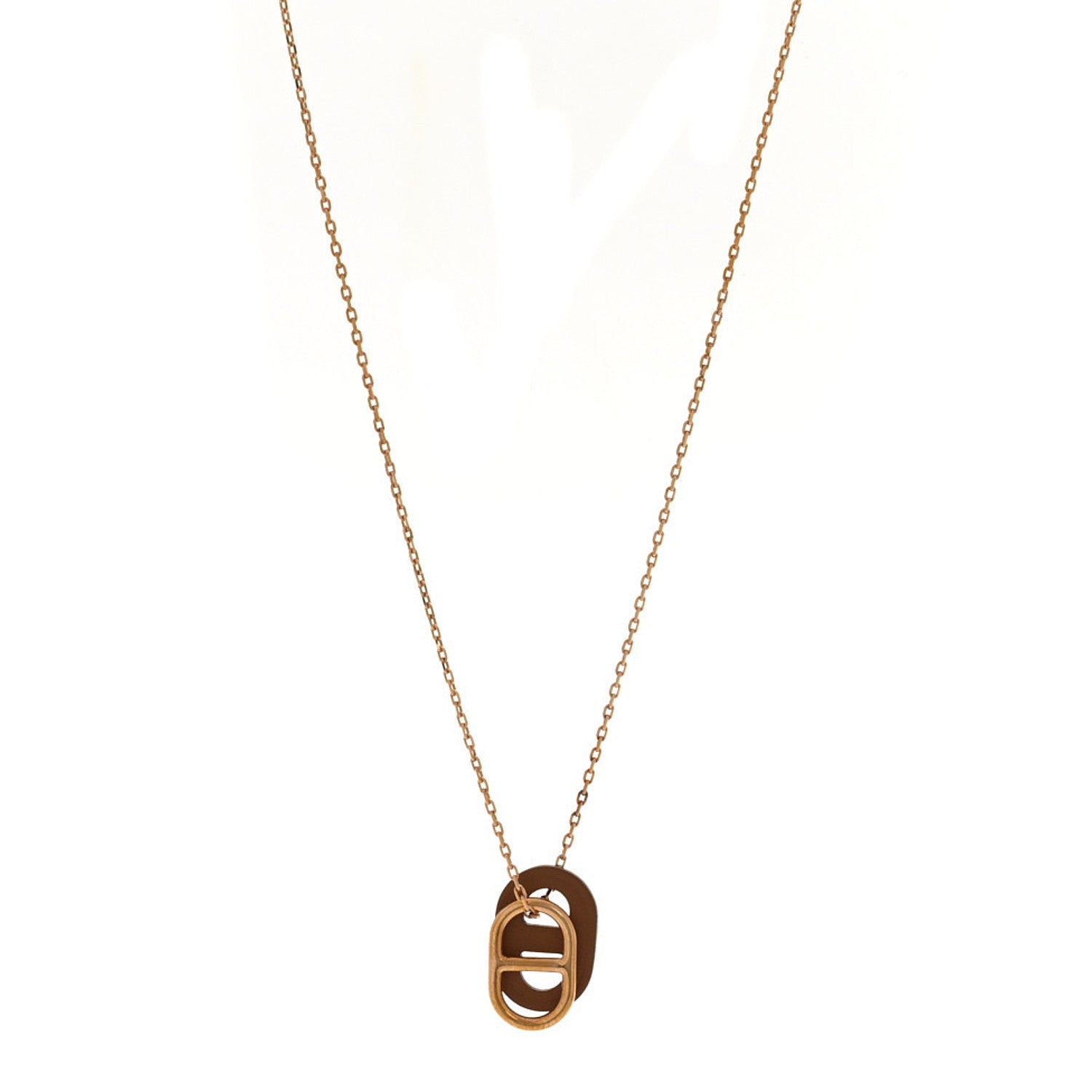 Hermes Swift O'Maillon Pendant Necklace Gold 1 of 8