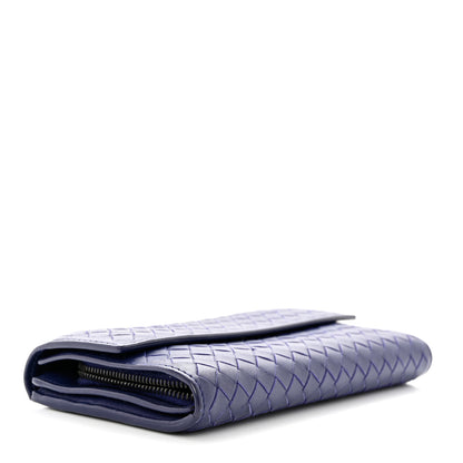 Bottega Veneta Nappa Intrecciato Continental Flap Wallet Atlantic 4 of 9