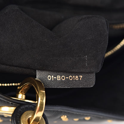 Christian Dior Calfskin Cannage Studded Medium Supple Lady Dior Black 7 of 11