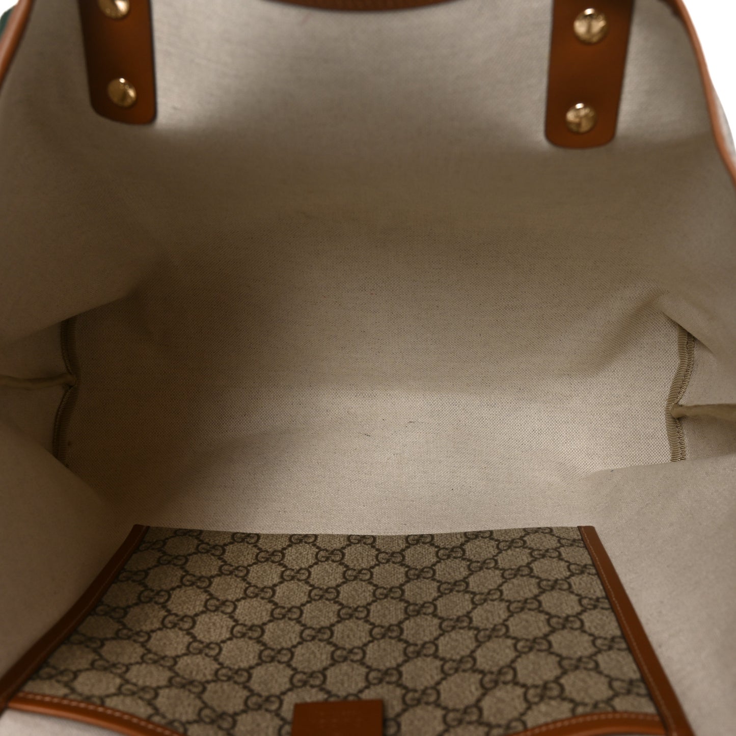GG Plus Monogram Medium Signature Web Loop Tote Brown