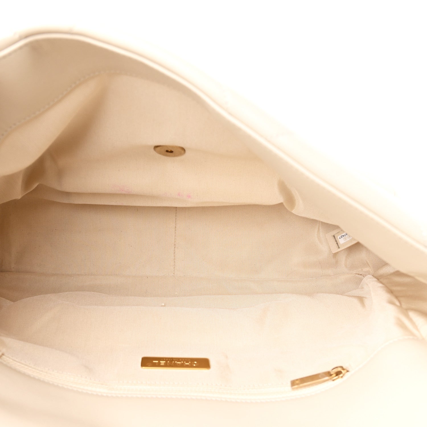 Chanel Lambskin Quilted Maxi Chanel 19 Flap Light Beige 5 of 13