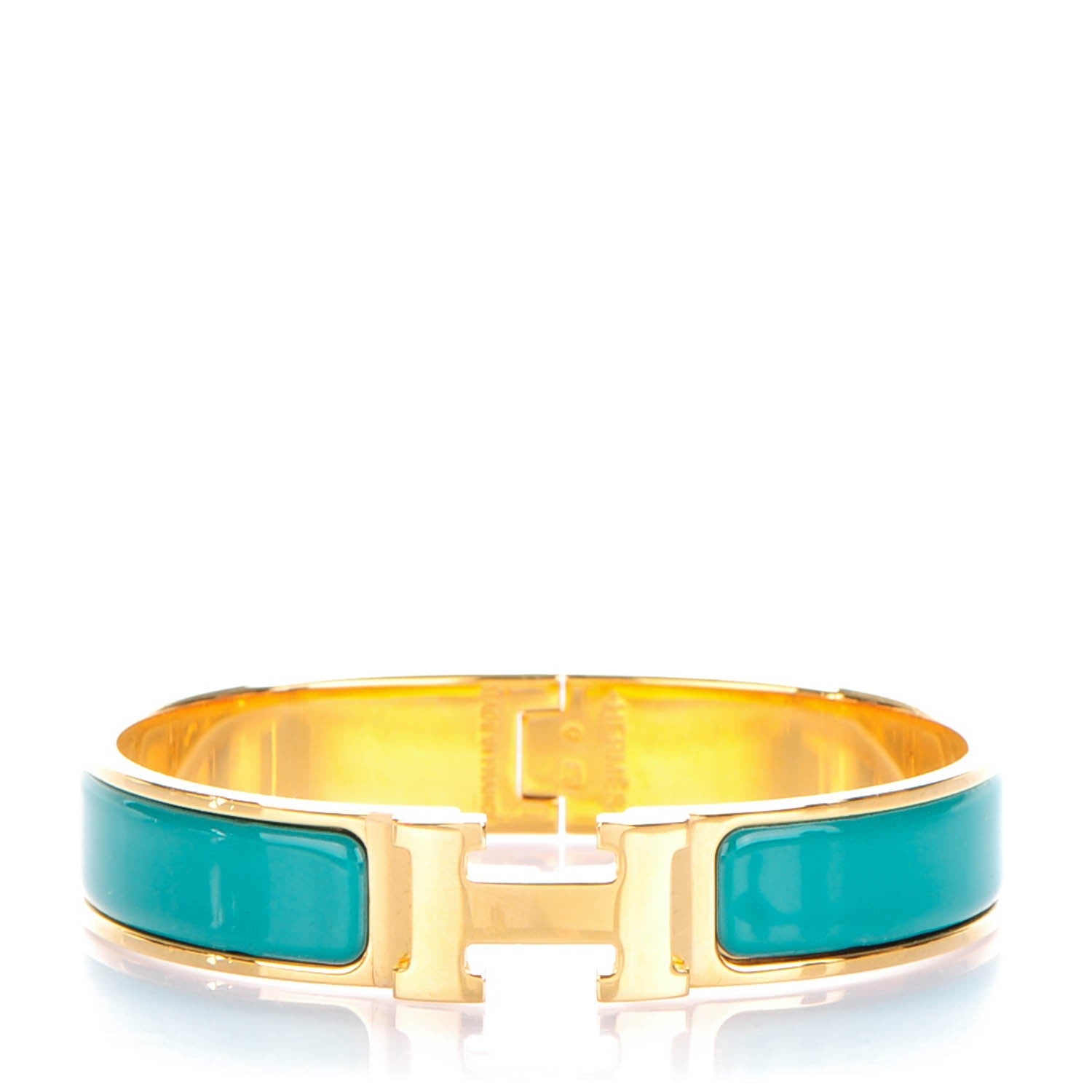 Hermes Enamel Narrow Clic Clac H Bracelet PM Emeraude 1 of 5