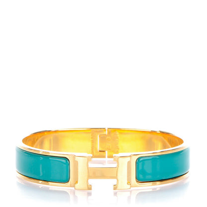 Hermes Enamel Narrow Clic Clac H Bracelet PM Emeraude 1 of 5
