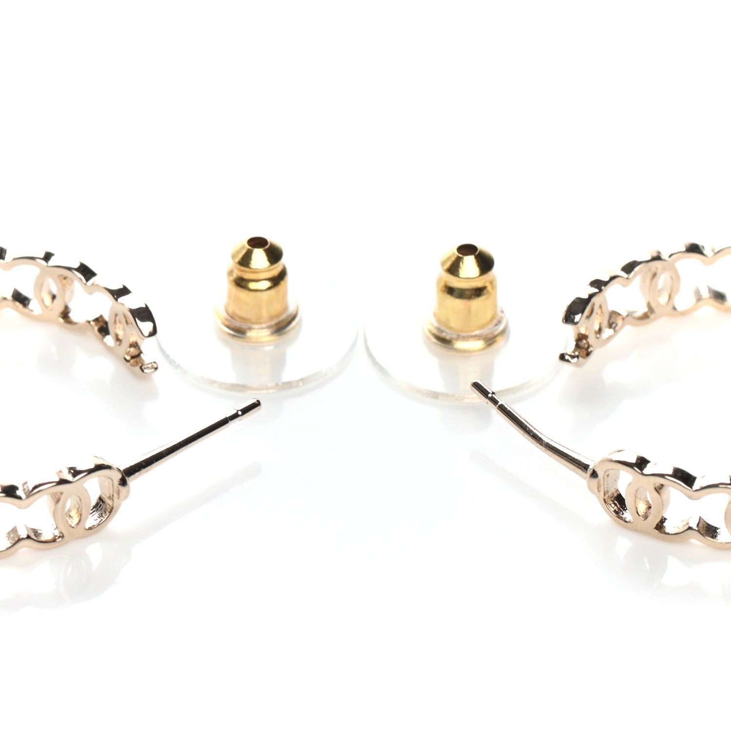 Chanel Metal CC Hoop Earrings Gold 2 of 4