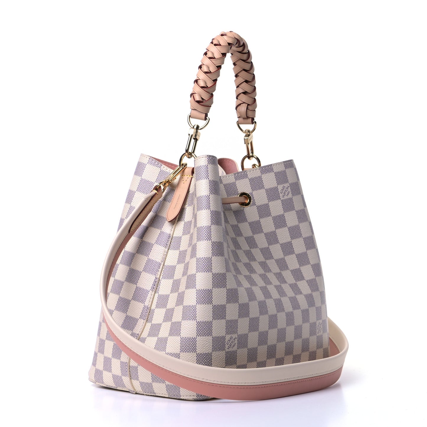 Damier Azur Braided Neonoe MM Peach Cream