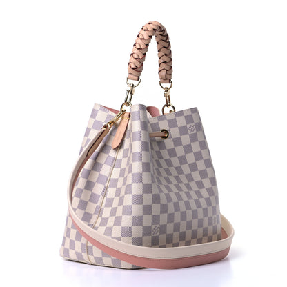 Louis Vuitton Damier Azur Braided Neonoe MM Peach Cream 2 of 4