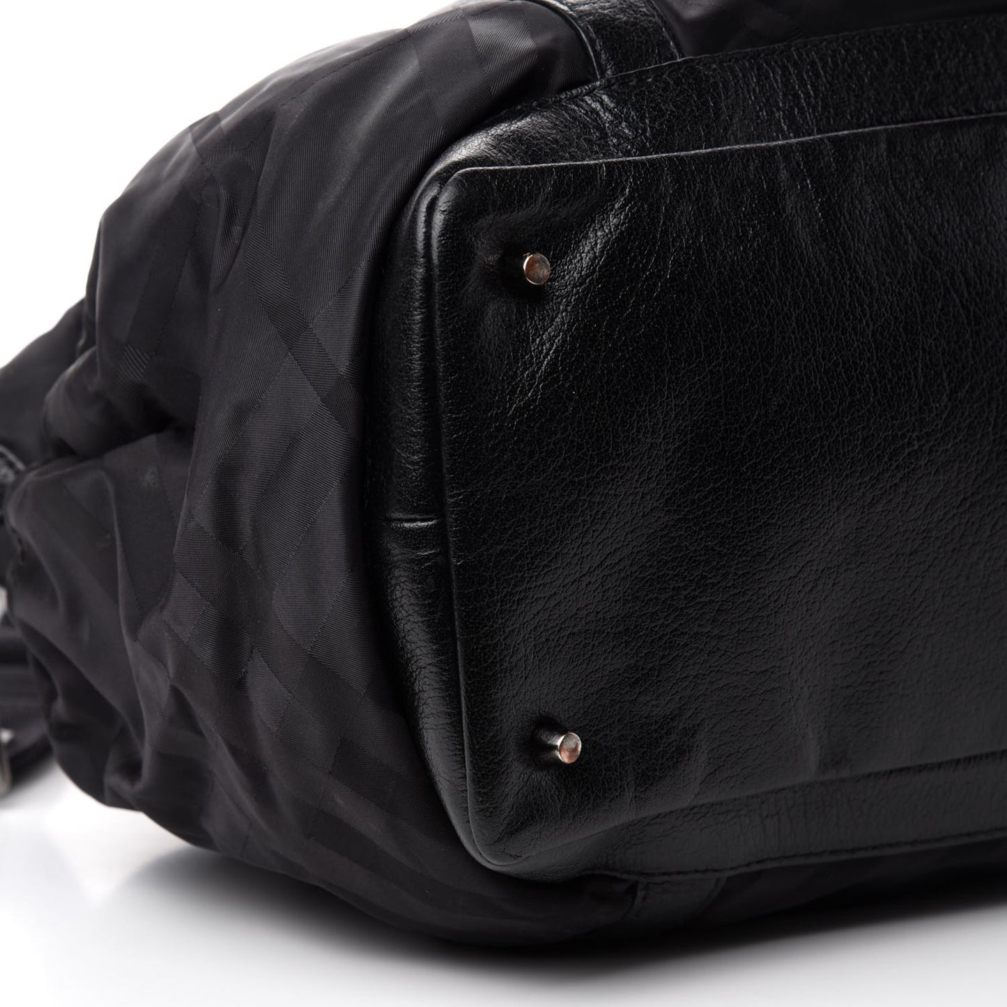Nylon Tonal Check Diaper Bag Black