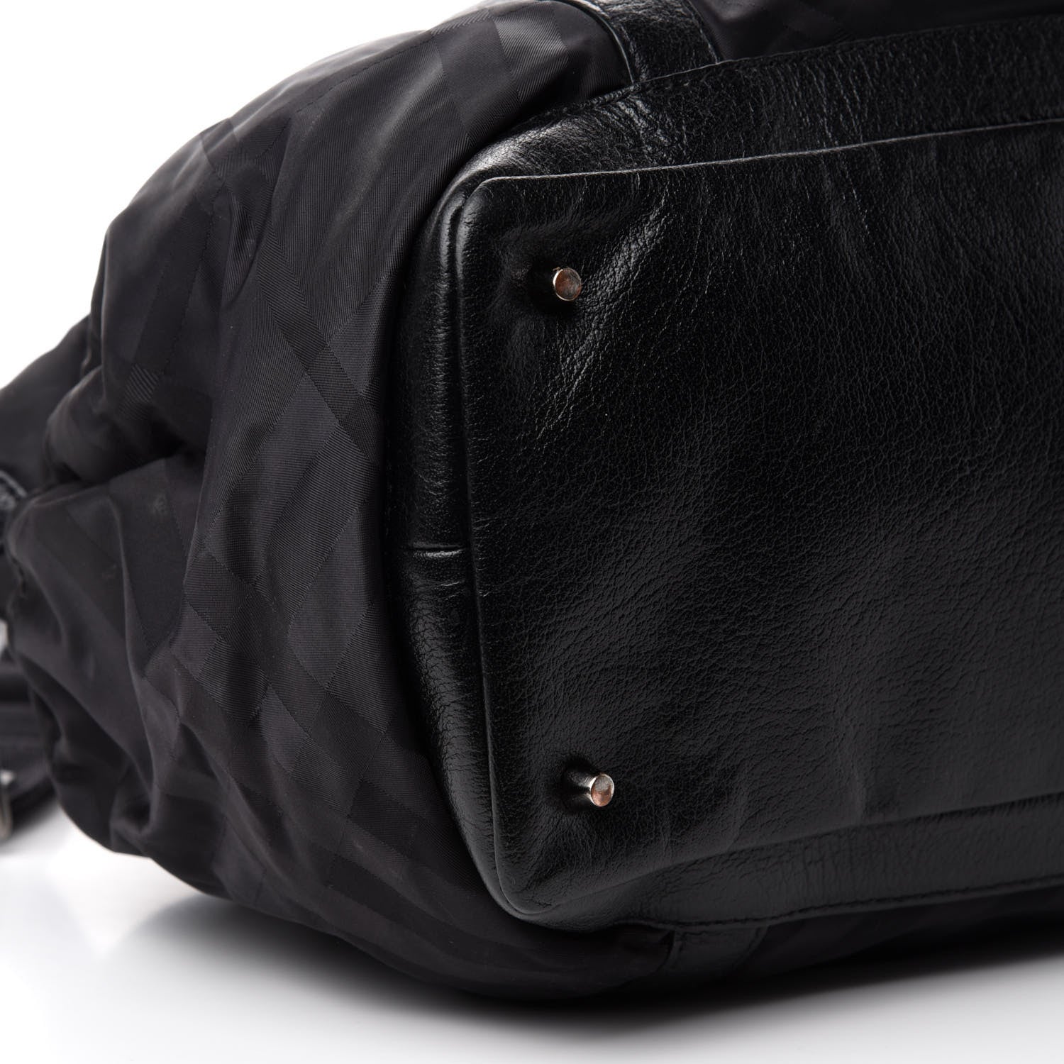Burberry Nylon Tonal Check Diaper Bag Black 6 of 12