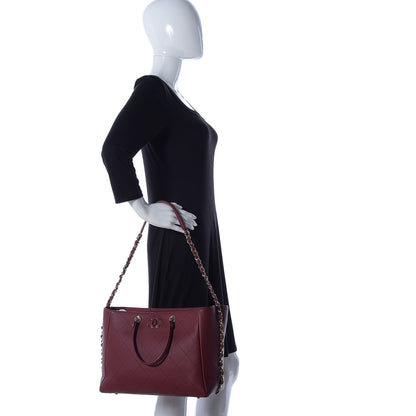 Chanel Bullskin Stitched Medium Shopping Bag Burgundy 2 of 10