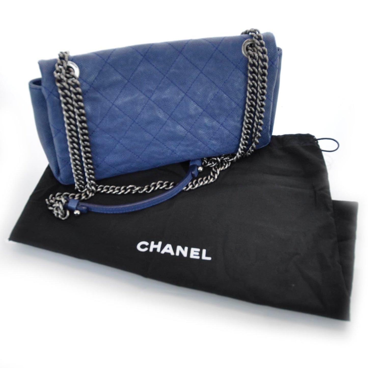 Caviar Quilted Medium Simply CC Flap Blue