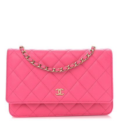 Chanel Caviar Quilted Wallet on Chain WOC Fuchsia 1 of 14