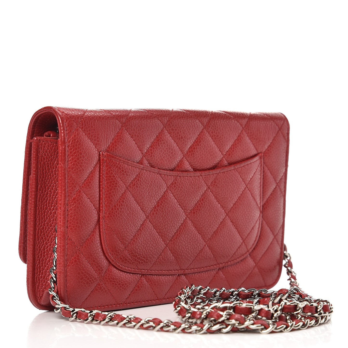 Caviar Quilted Wallet On Chain WOC Red
