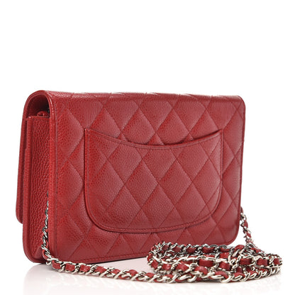 Chanel Caviar Quilted Wallet On Chain WOC Red 3 of 11