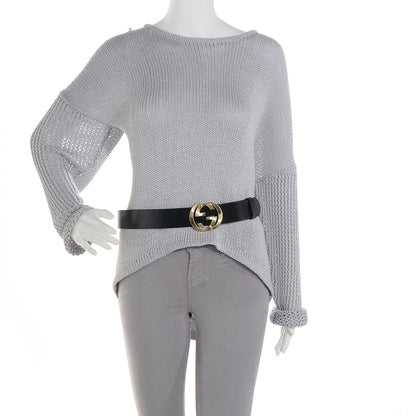 Gucci Leather GG Logo Buckle Belt Black 85 34 2 of 5