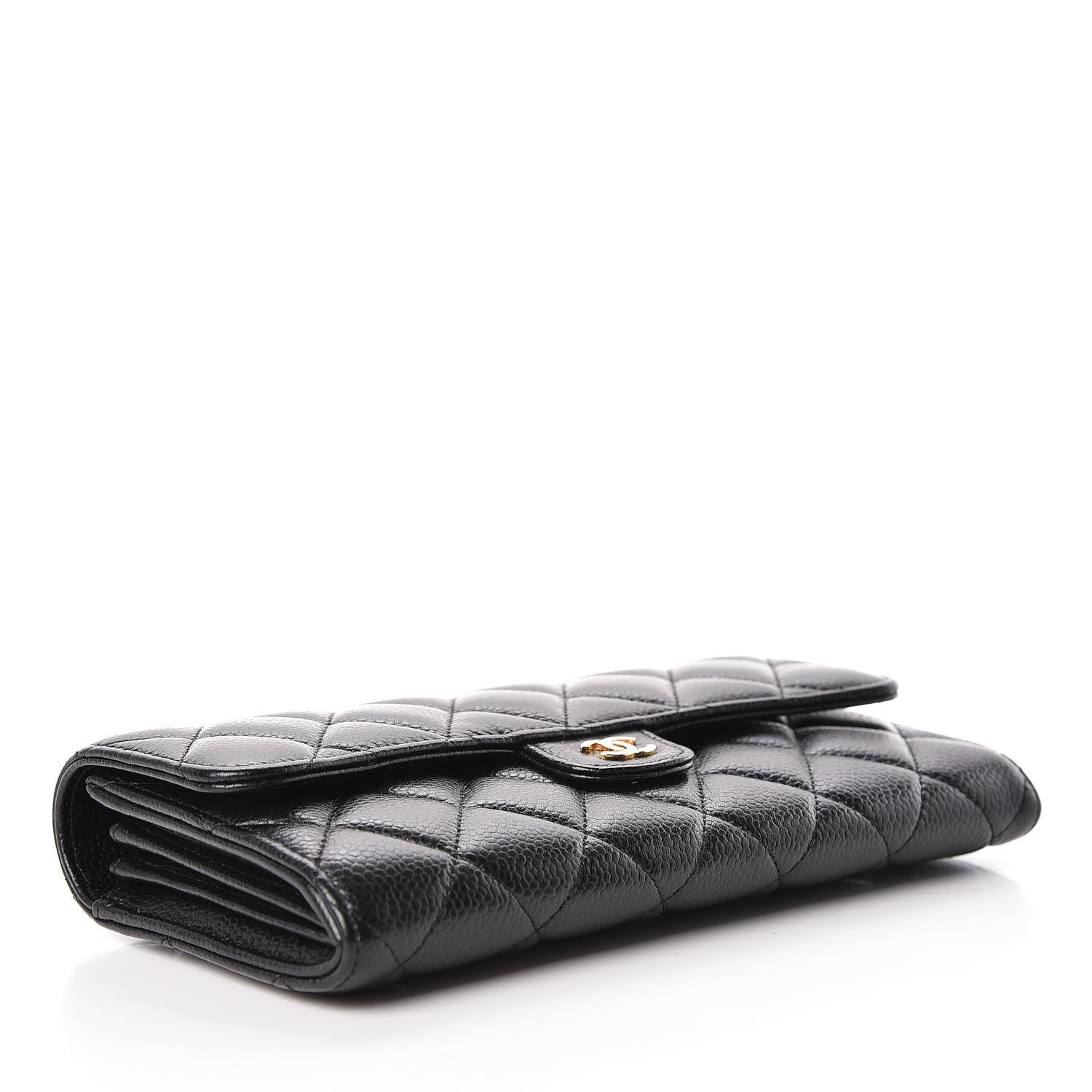 Chanel Caviar Quilted Large Gusset Flap Wallet Black 4 of 11