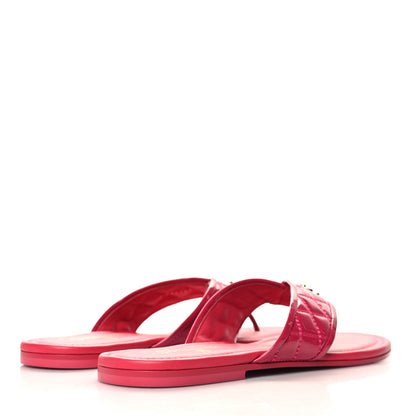 Chanel Patent Quilted CC Thong Sandals 40 Pink 5 of 10
