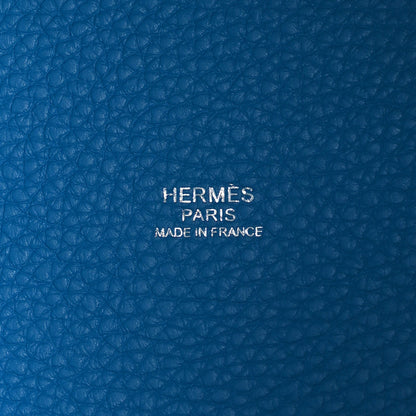 Hermes Taurillon Clemence Picotin Lock 22 MM Bleu Frida 6 of 12