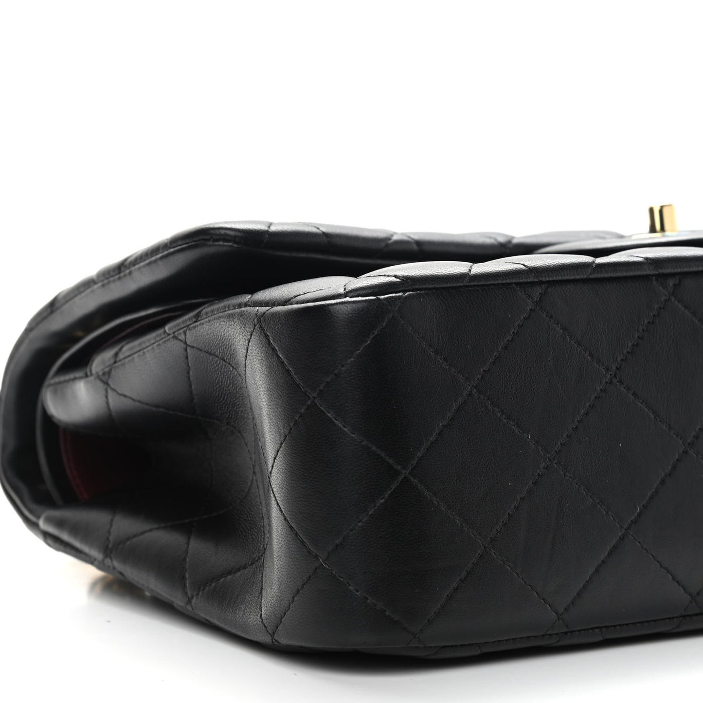 Lambskin Quilted Jumbo Double Flap Black
