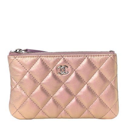 Chanel Iridescent Calfskin Quilted Small Cosmetic Case Pink 1 of 11