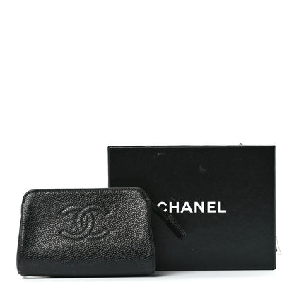 Chanel Caviar Timeless CC Cosmetic Pouch Bag Black 11 of 11