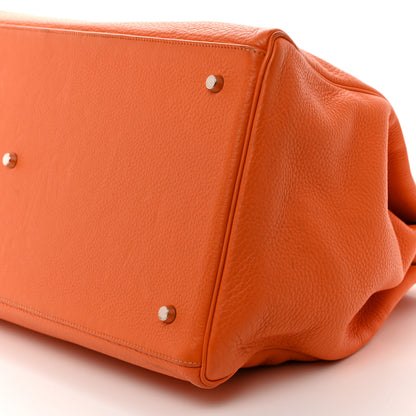 Hermes Taurillon Clemence Voyage Kelly 50 Orange 12 of 21