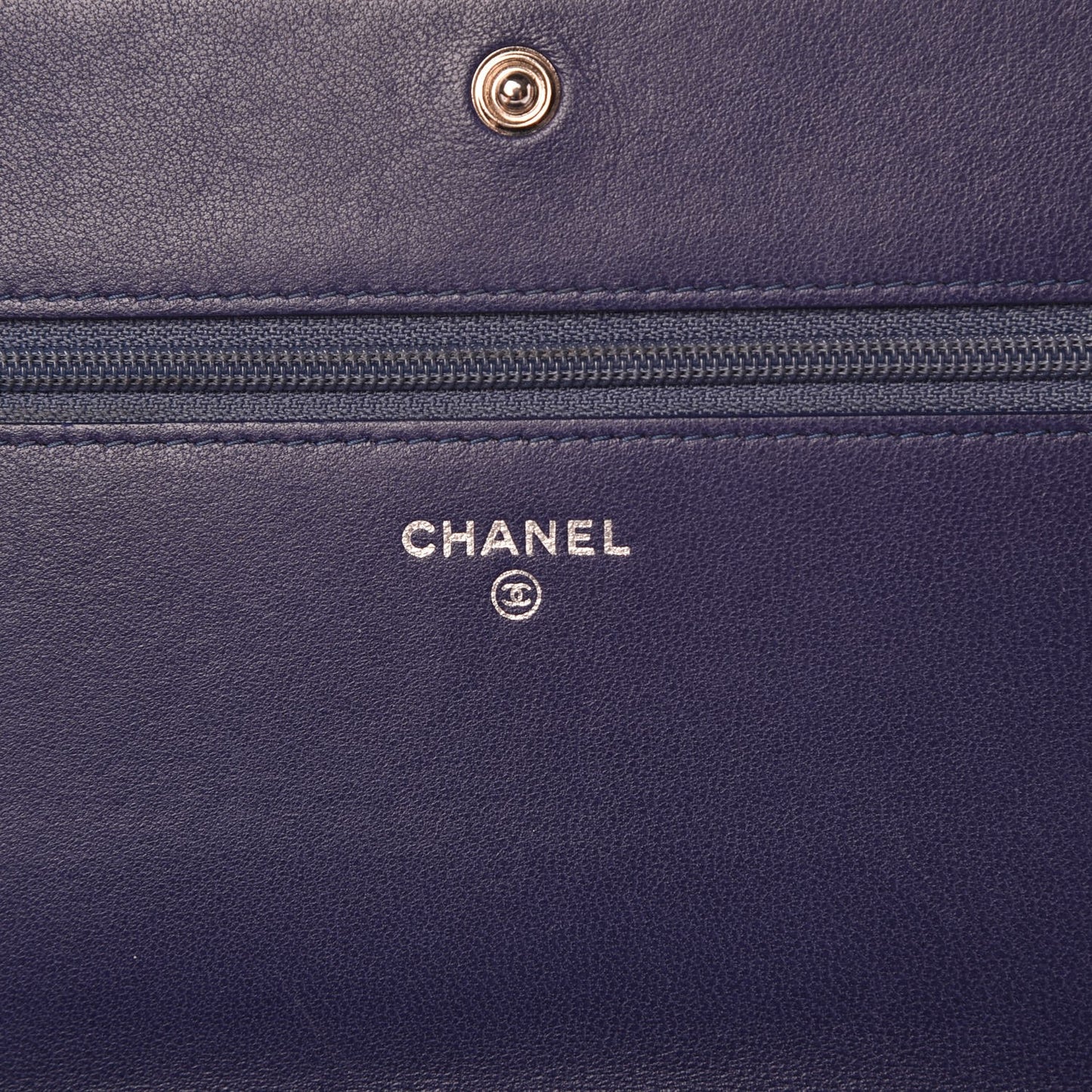 Lambskin Quilted Degrade Wallet On Chain WOC Purple White