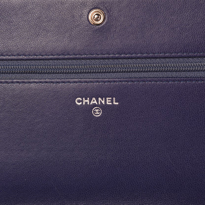 Chanel Lambskin Quilted Degrade Wallet On Chain WOC Purple White 6 of 12