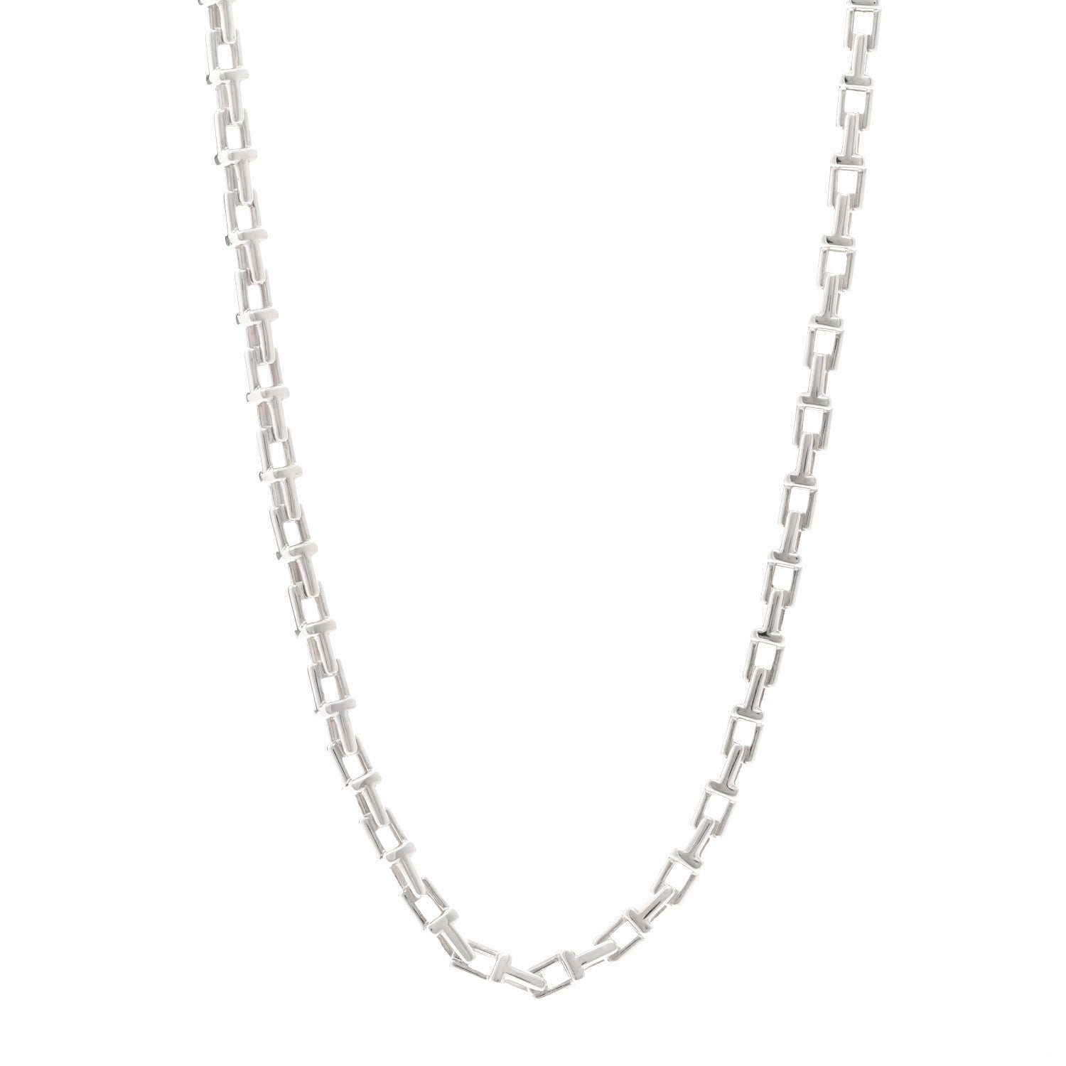 Tiffany Sterling Silver T Narrow Chain Necklace 1 of 5