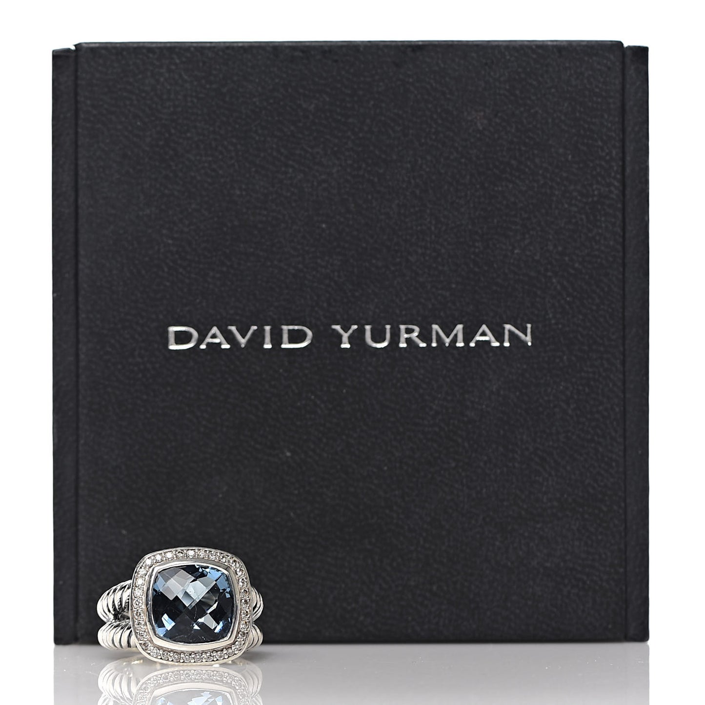 Sterling Silver Diamond Blue Topaz 11mm Albion Ring 54 7