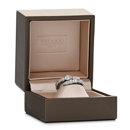 Bulgari 18K White Gold Diamond Serpenti Viper Pave Ring L 4 of 4