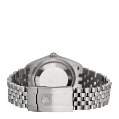 Rolex Stainless Steel 18K White Gold 36mm Oyster Perpetual Datejust Watch Bright Black 126234 3 of 5